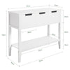 SoBuy Κονσόλα είσοδος τραπέζι καθιστικό με λευκά συρτάρια εξοικονόμησης 93x33x79cm, FSB51-W