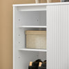 SoBuy Sideboard με συρόμενη πόρτα, συρτάρι, ντουλάπι κουζίνας, μπότα εισόδου, λευκό, 70x37x87cm, FSB62-W