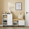 SoBuy Sideboard με συρόμενη πόρτα, συρτάρι, ντουλάπι κουζίνας, μπότα εισόδου, λευκό, 70x37x87cm, FSB62-W