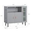 SoBuy Κινητό ντουλάπι κουζίνας για το μπλουζάκι μικροκυμάτων με πόρτες ντουλάπι κινητής εισόδου Hallcase Cabinet ανοικτό γκρι 80x35x75cm FSB82-HG