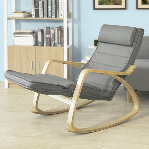 SoBuy Καρέκλα καρέκλα καρέκλα χαλάρωση πολυθρόπαλο poggin Ρυθμιζόμενα πόδια γκρι fst16-dg