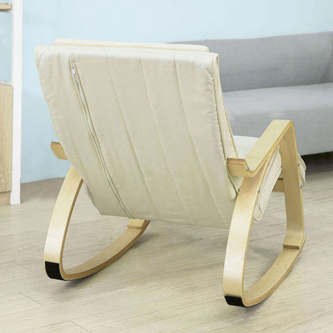 SoBuy Καρέκλα καρέκλα dondolo χαλάρωση λευκή πολυθρόνα ρυθμιζόμενα πόδια fst16-w