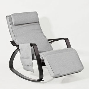 SoBuy Καρέκλα καρέκλα Dondic χαλάρωση γκρι πολυθρόνα poggia ρυθμιζόμενα πόδια fst20-hg