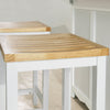 SoBuy Ρυθμίστε 2 σκαμνιά για σύγχρονα σκαμνιά κουζίνας σόλο στερεό ξύλο λευκό ύψος 61 cm, μέγιστη χωρητικότητα 100 kg fst29-cross2