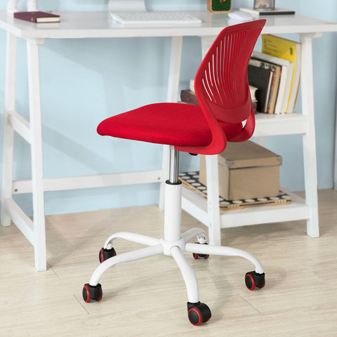 SoBuy Περιστρεφόμενη καρέκλα για καρέκλα γραφείου κόκκινο υπνοδωμάτιο ύψος 46-58cm fst64-r