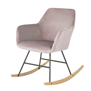 SoBuy Harding καρέκλα καρέκλα χαλάρωση χαλαρωτικό μέγιστο φορτίο: 150 kg σε βελούδο, σιδερένια πόδια και στερεό ξύλο οξιά ροζ FSST68-P