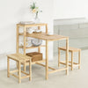 SoBuy Σετ 2 σκαμνιά ξύλινα σκαμνιά καρέκλες κουζίνας ντους σκαμνί L45XP32XA45 CM, FST91-NX2
