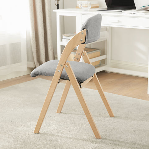 SoBuy Πτυσσόμενη καρέκλα, καρέκλα κουζίνας με κάθισμα και πλάτη πλάτης, καρέκλα γραφείου οξιάς, FST92-N