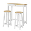SoBuy Τραπέζι και καρέκλες υψηλό τραπέζι λευκό τραπέζι κουζίνας με 2 καρέκλες FWT50-Cross