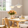 SoBuy Τραπεζαρία σε μπαμπού κουζίνα τραπέζι λευκό και φυσικό χρώμα 120x60x75cm fwt72-down