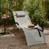 SoBuy Καρέκλα κρεβάτι κήπου σε σκόνη σιδήρου και tesl, γκρι, ogs38-hg ύφασμα
