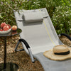 SoBuy Καρέκλα κρεβάτι κήπου σε σκόνη σιδήρου και tesl, γκρι, ogs38-hg ύφασμα