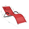 SoBuy Καρέκλα κρεβάτι κήπου σε σκόνη σιδήρου και ύφασμα Teslin, κόκκινο, OGS38-R