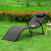 SoBuy Κήπος Deckair πτυσσόμενα κρεβάτια αφαιρούμενο προσκέφαλο 173x54x69cm μαύρη χωρητικότητα 150 kg ogs45-sh