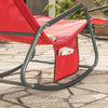 SoBuy Κήπος κουνιστών πολυθρόνας με εξωτερική κουνιστή καρέκλα με πλευρική τσέπη ανέρχεται σε 150 kg κόκκινο OGS47-R