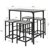 SoBuy Τραπέζι και καρέκλες υψηλής τραπεζικής κουζίνας ξύλινη κουζίνα με 4 og11-hg γκρι σκαμνιά