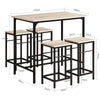 SoBuy Τραπέζι και καρέκλες υψηλό τραπέζι ξύλινο τραπέζι με 4 ognt11-n σκαμπό