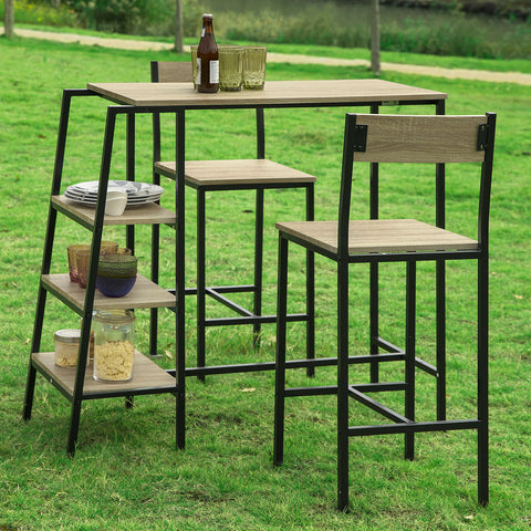 SoBuy Τραπέζι και καρέκλες υψηλής τραπεζικής κουζίνας ξύλινη κουζίνα με 2 καρέκλες OGT16-N